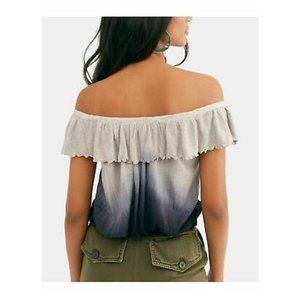 Free People Cora Lee ombré oversized off shoulder top